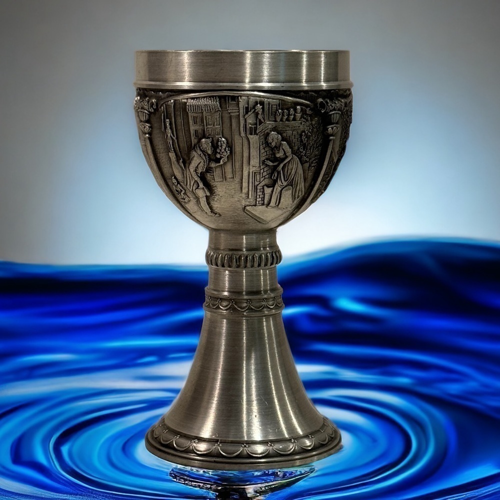 Vintage~Beautiful~Spitzweg~Pewter~Wine Goblet~Perfect for the Romanticist~G2MC**
